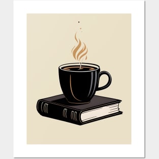 book and cup of coffee Posters and Art